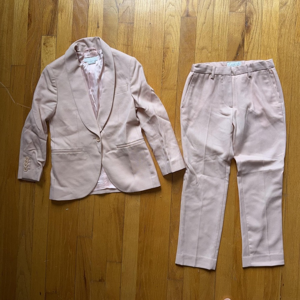 Stella McCartney Kids‎ Suit Set 8 Pink Tuxedo Jacket Pants Formal Wedding Wool